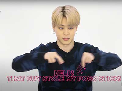 BTS hand gesture "pogo stick"