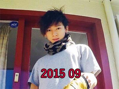 平野歩夢の髪型変化の時系列画像　2015年