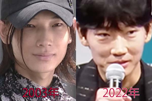 現在の顔が痩せてやつれてしまった綾野剛と若い頃の綾野剛の比較画像　2003年と2022年