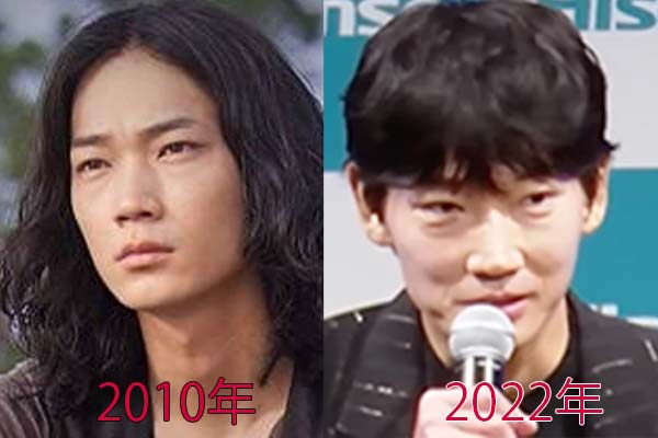 現在の顔が痩せてやつれてしまった綾野剛と若い頃の綾野剛の比較画像　2010年と2022年