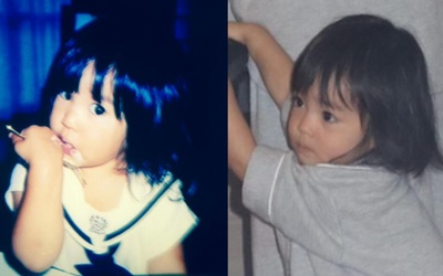左は石橋杏奈さんの幼少期で右は娘。見事にそっくりである。